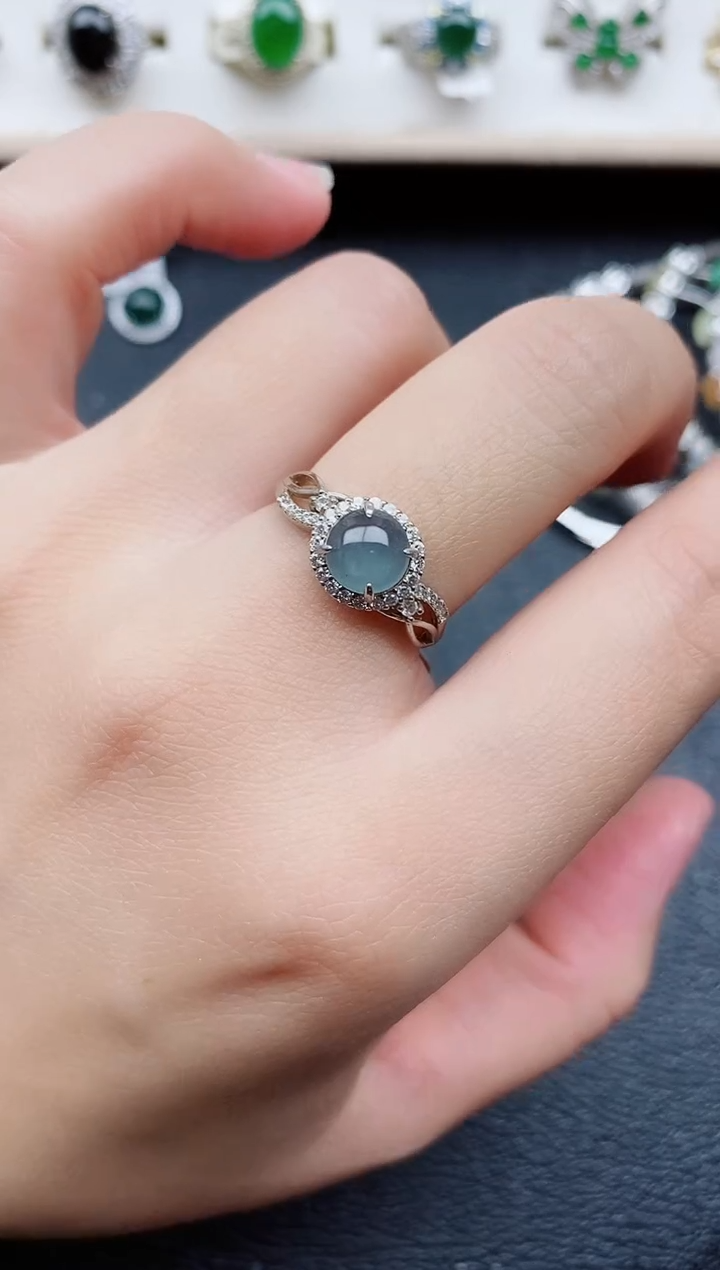 【闪购商品】翡翠戒指银S925镶嵌11111