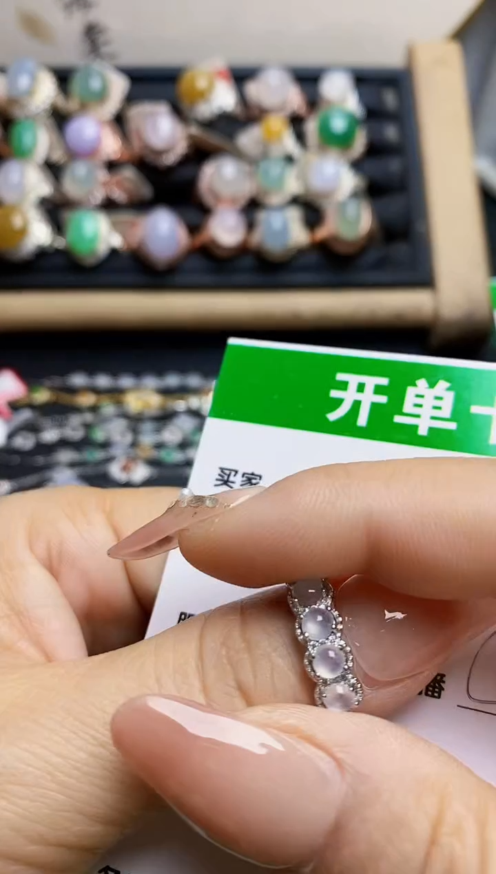 翡翠戒指银S925镶嵌1174