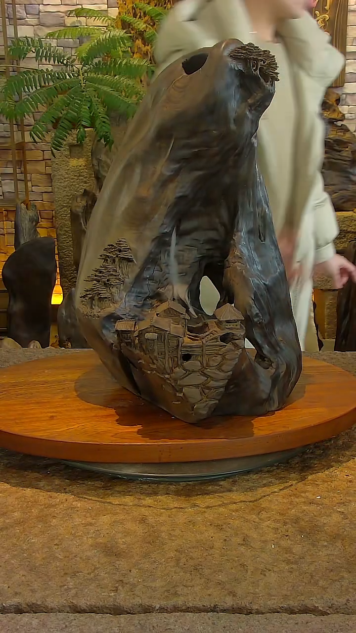 木金丝楠阴沉木山水摆件