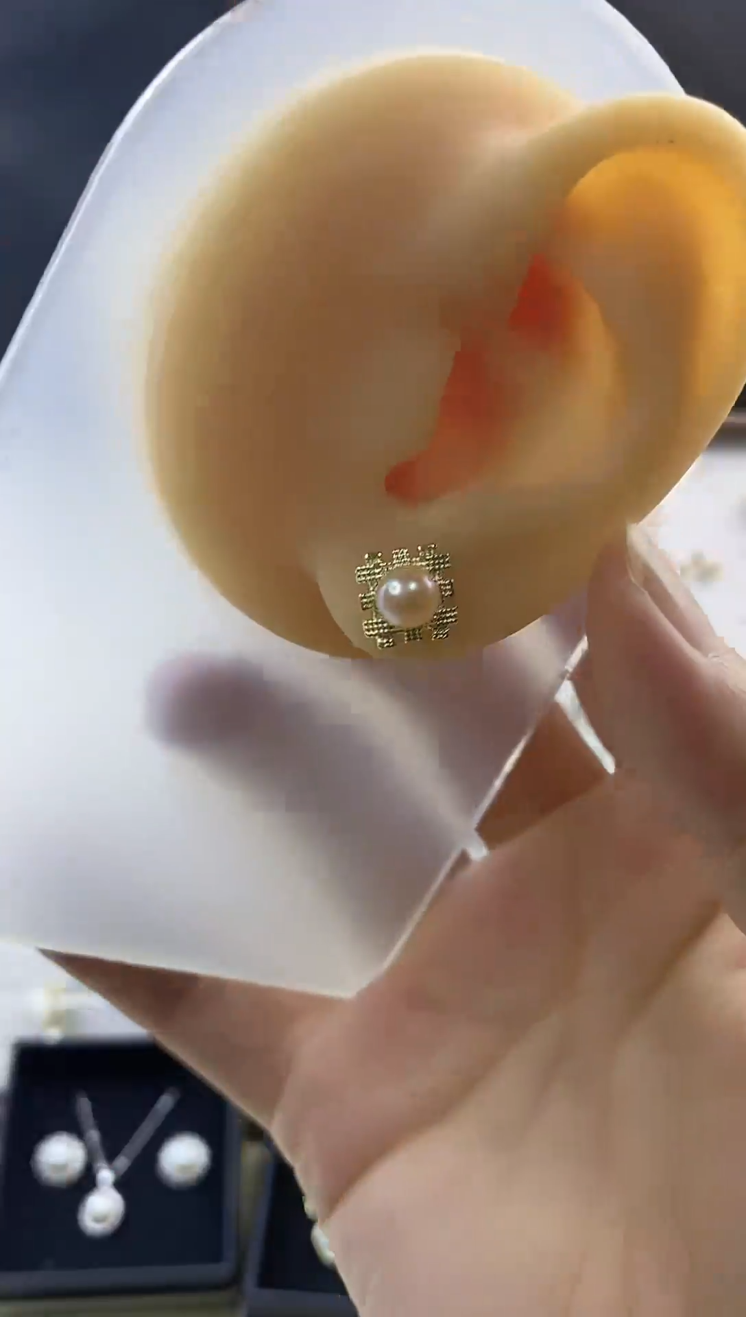 合金耳饰淡水珍珠214