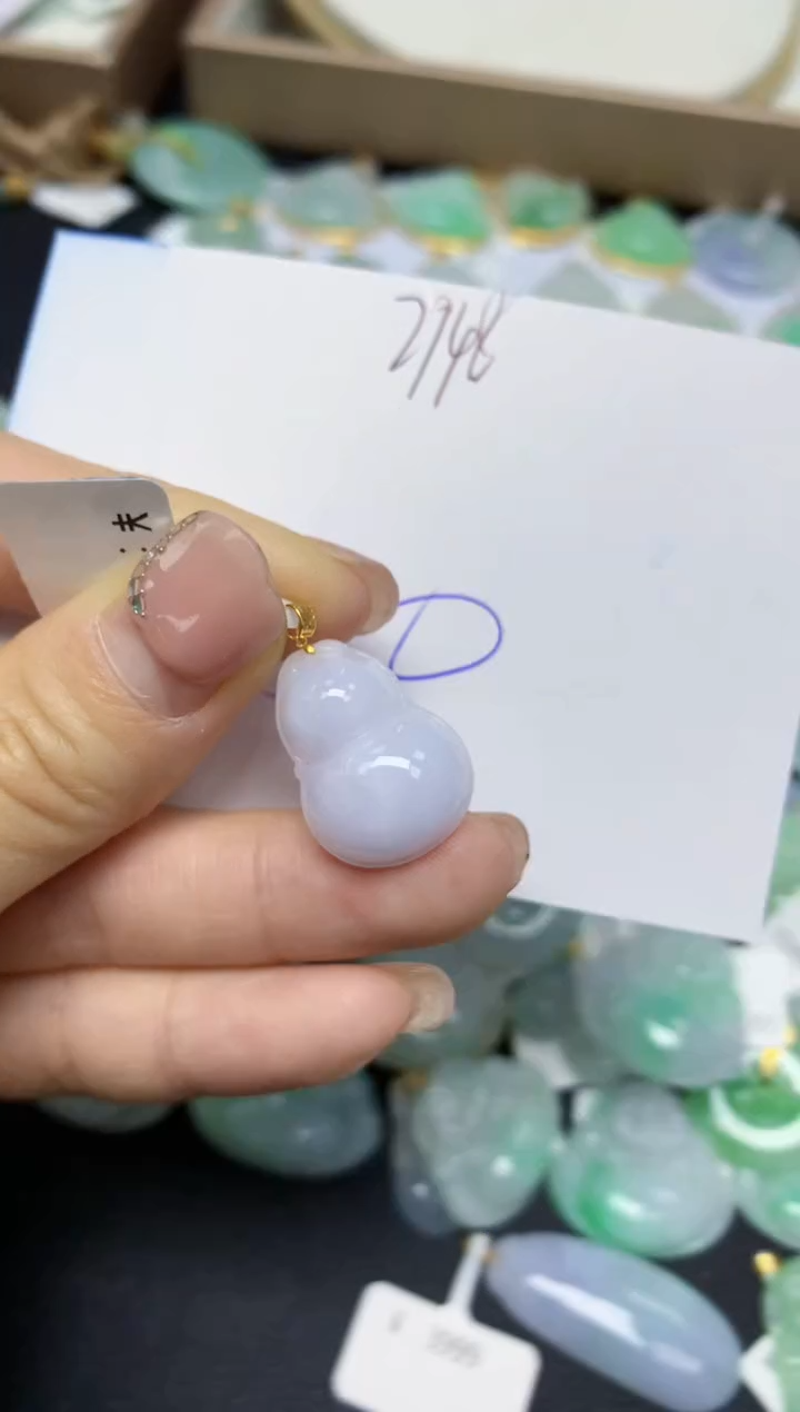 【闪购商品】翡翠挂件18K金镶嵌 天然翡翠A货