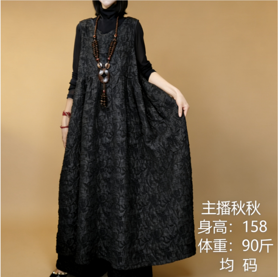 19-立体花纹减龄时尚背心裙