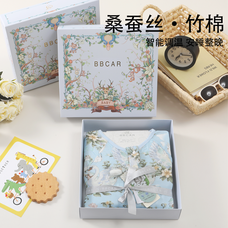 【品牌原单】桑蚕丝竹棉纱布睡袋春夏婴儿睡袋宝宝睡袋儿童防踢被