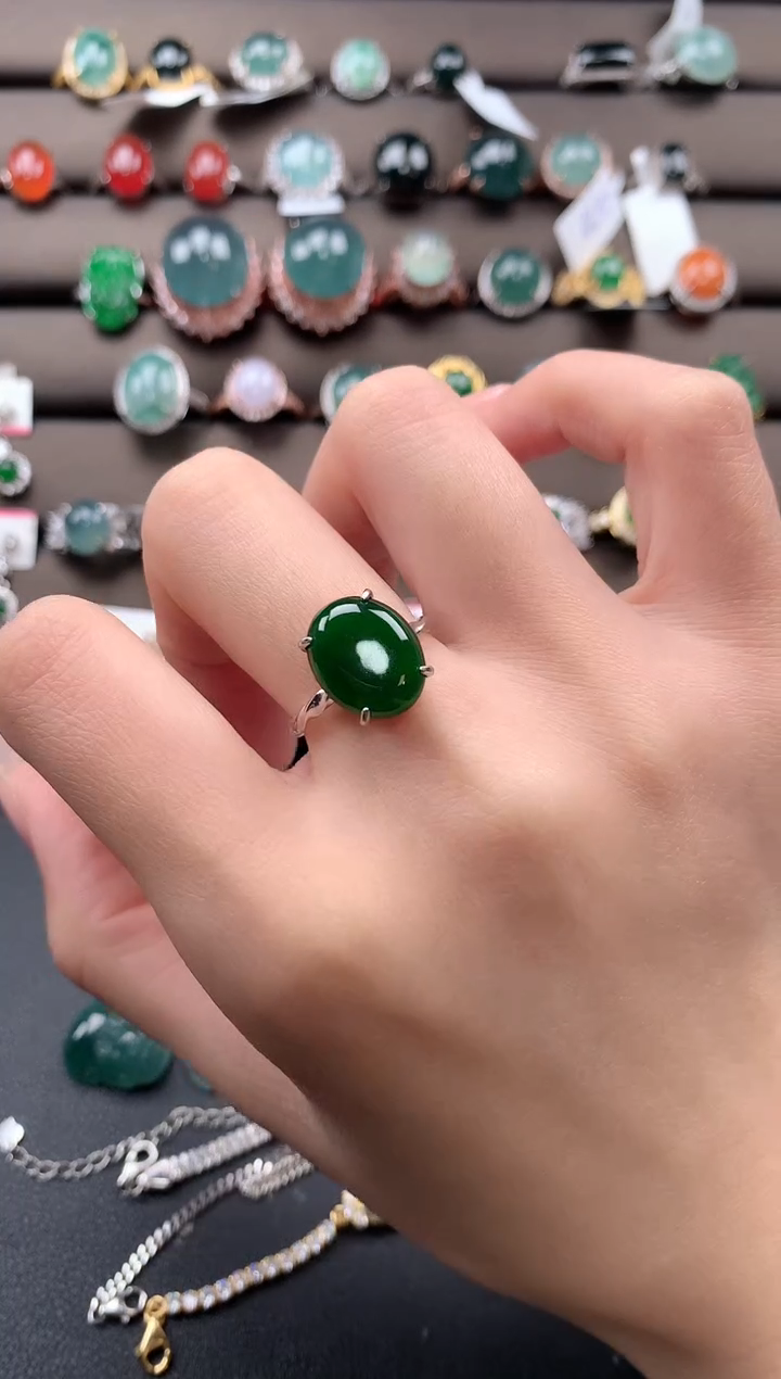 【闪购商品】翡翠戒指银S925镶嵌32432423