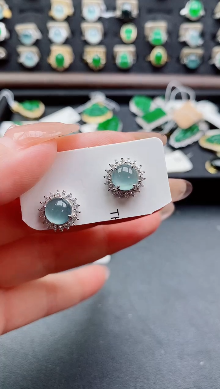 银S925镶嵌戒指翡翠1