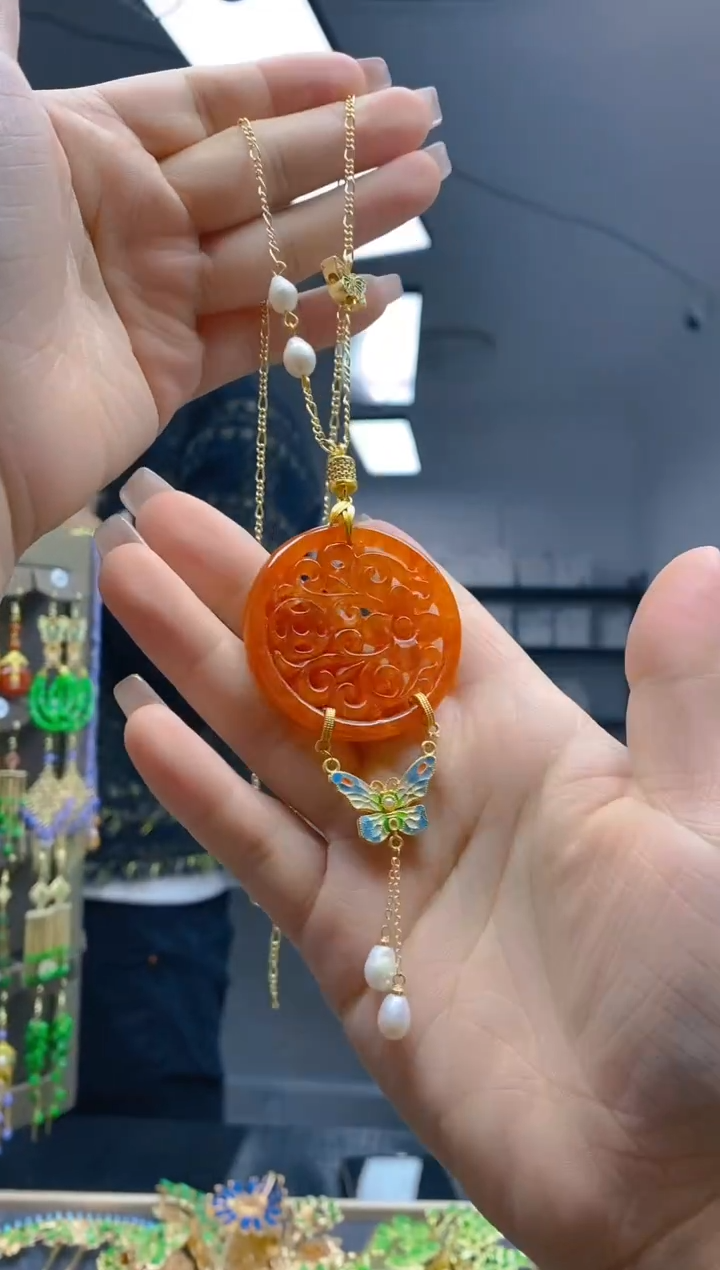 【闪购商品】翡翠耳饰合金346翡翠锁骨链
