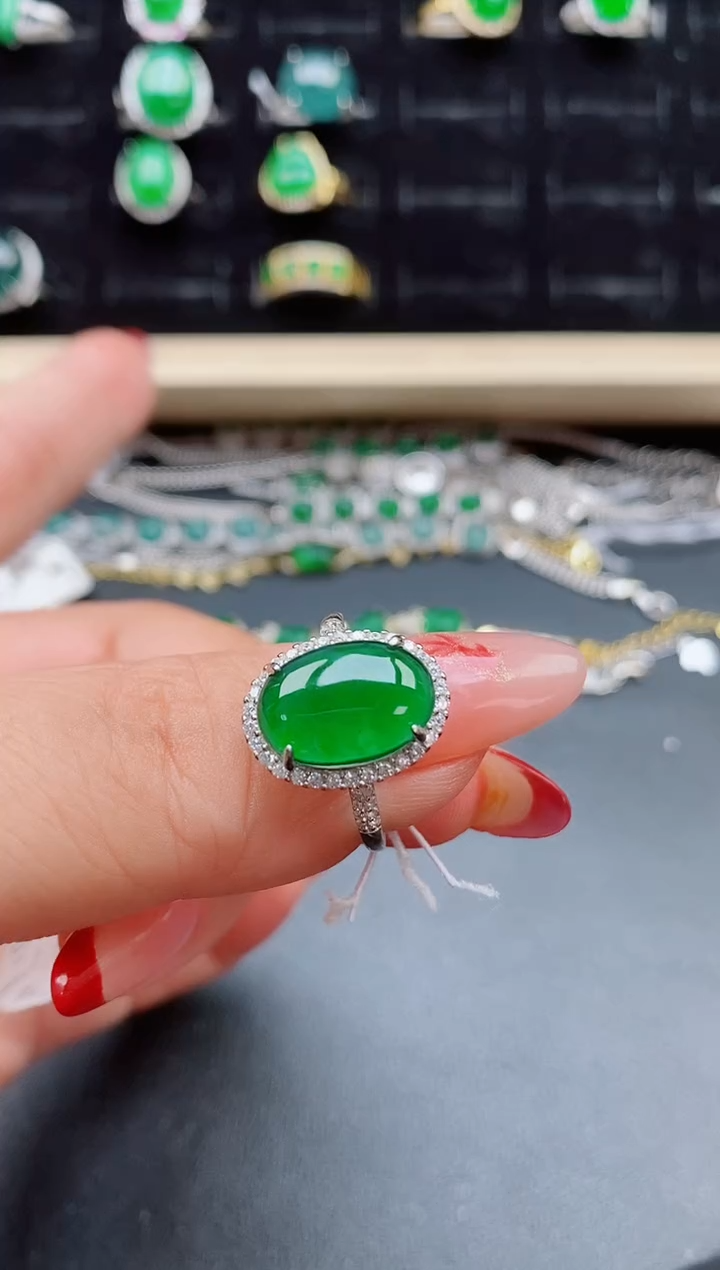 【闪购商品】翡翠戒指银S925镶嵌1321