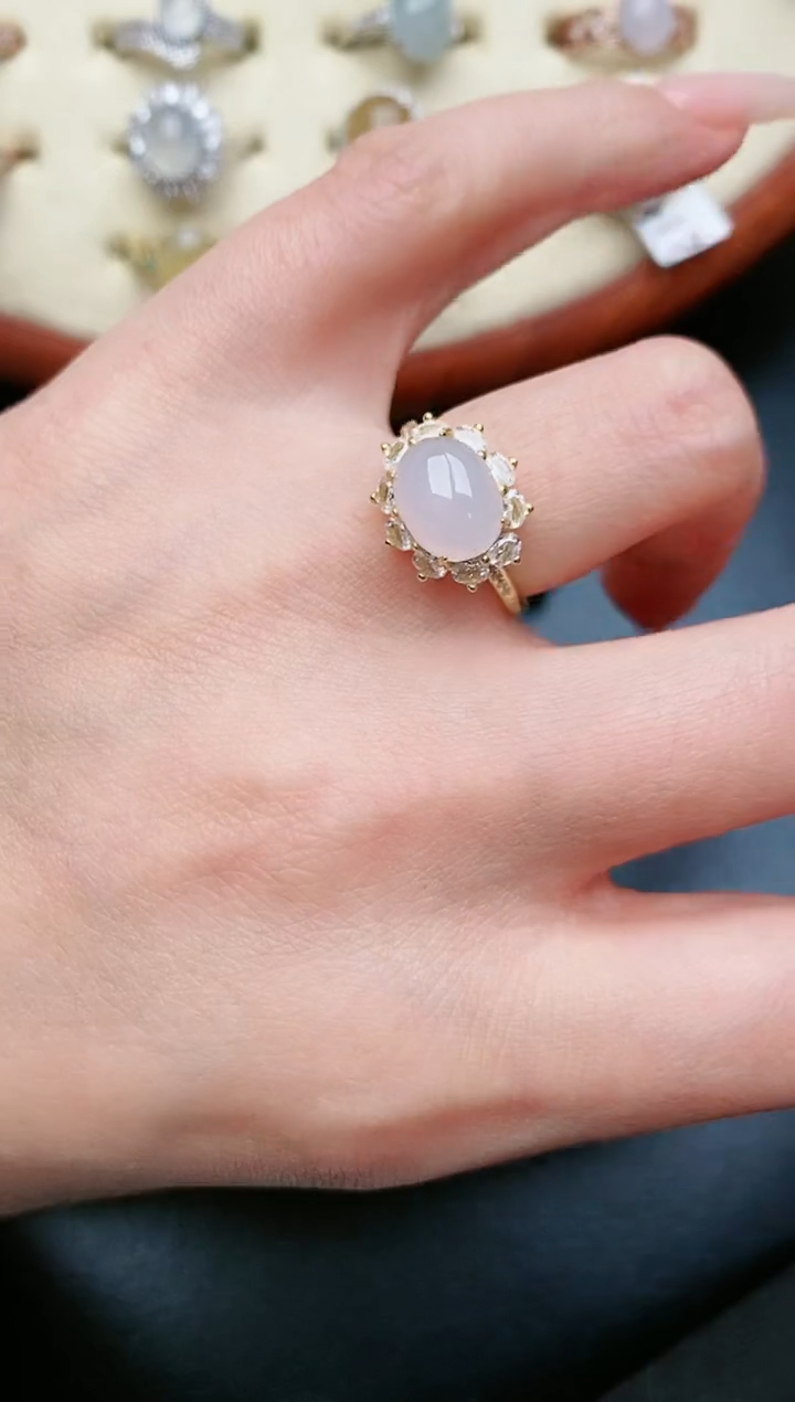 翡翠戒指银S925镶嵌......