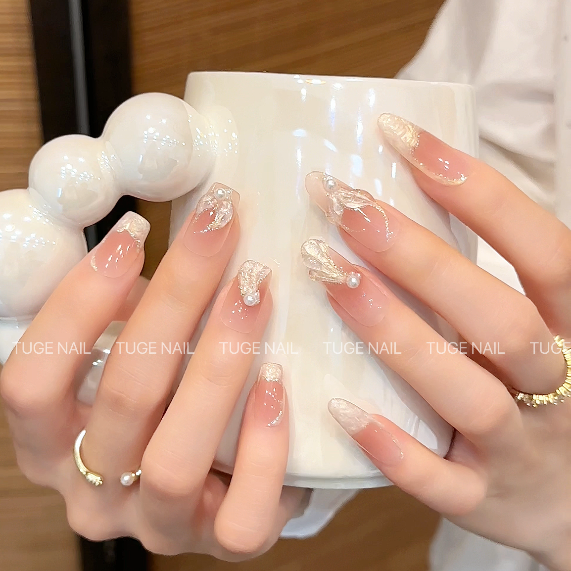 TugeNail “人鱼裙摆”春夏显白纯欲高级腮红气质穿戴美甲邱邱专属