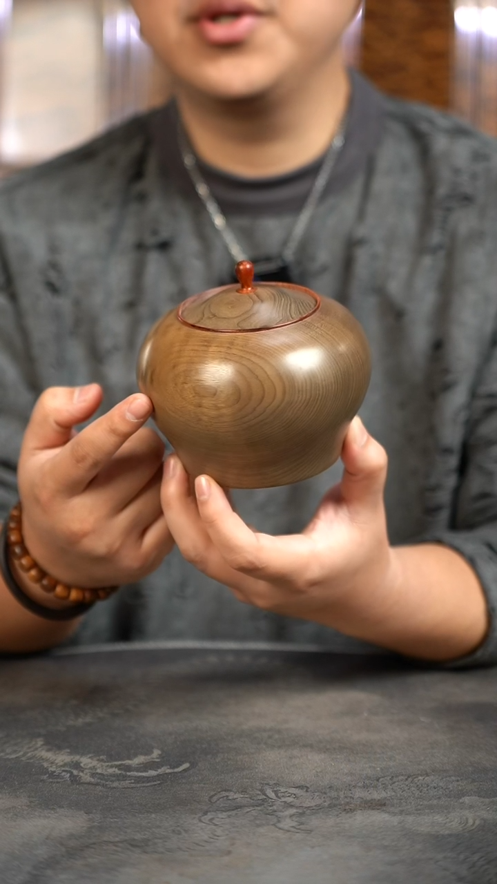 【闪购商品】金丝楠木雕741号阴沉满花纹精工茶仓茶叶罐
