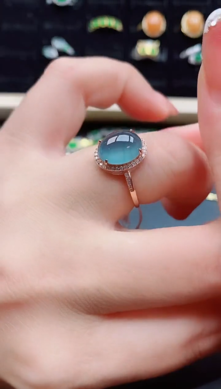 【闪购商品】翡翠戒指银S925镶嵌12121