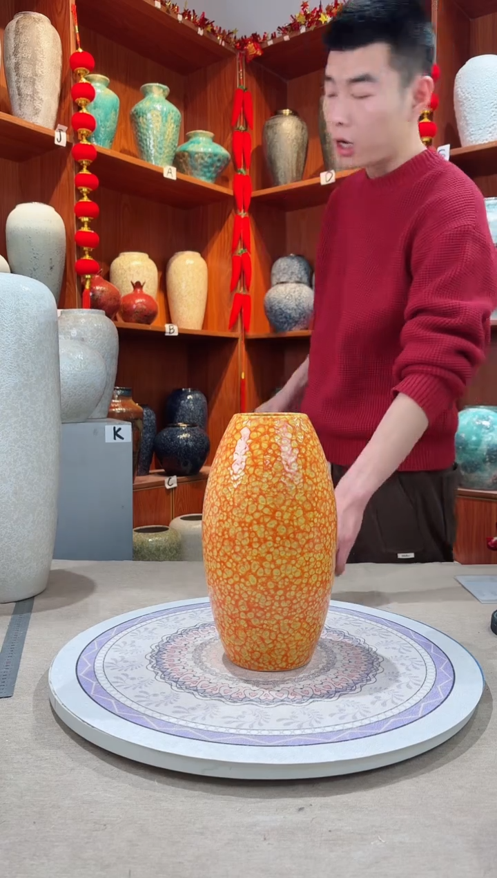 【闪购商品】瓶陶瓷花瓶 无花 橙子中号