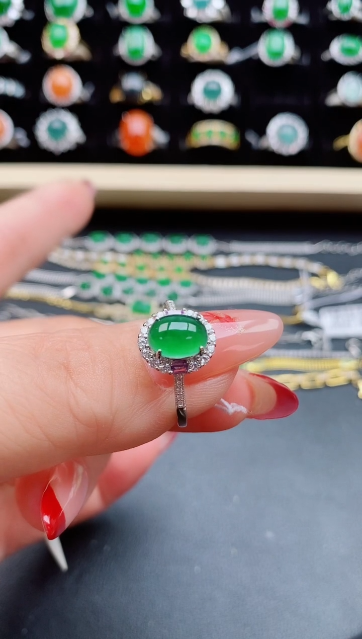 【闪购商品】翡翠戒指银S925镶嵌321321