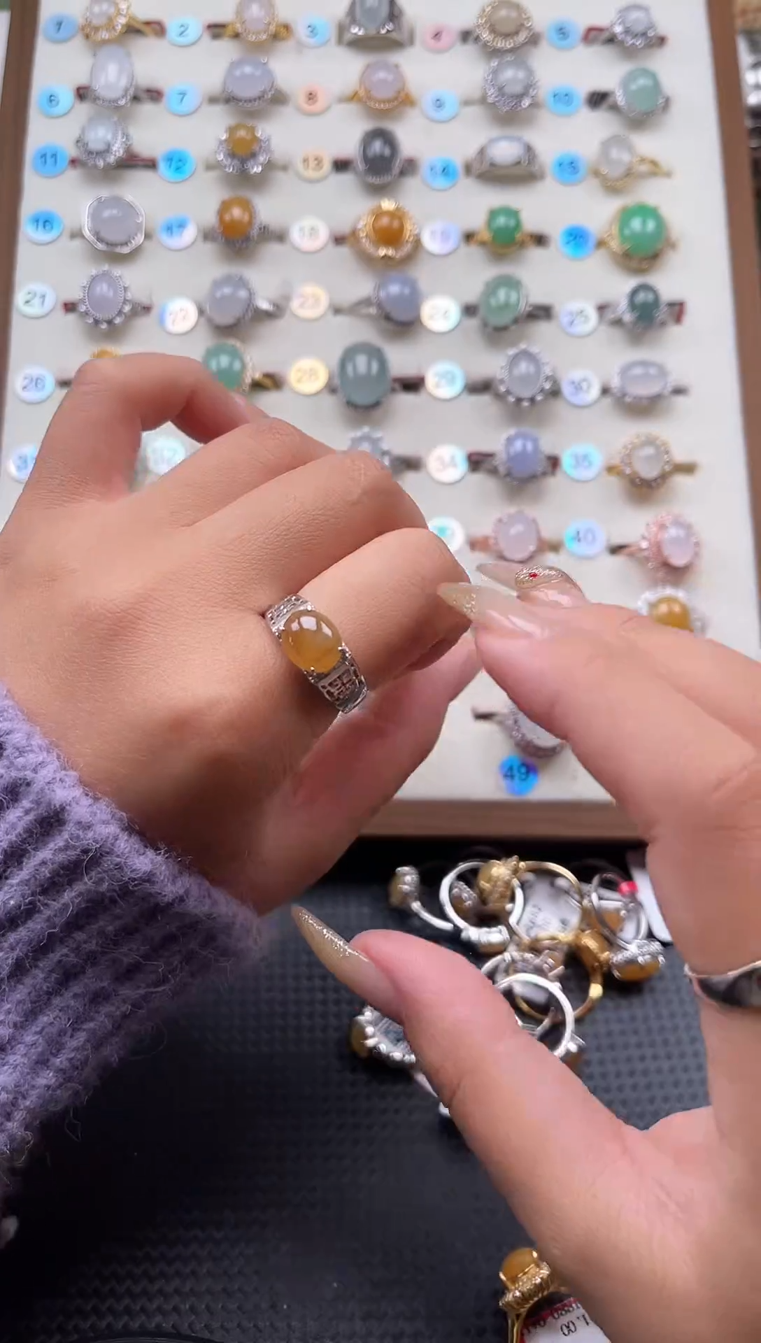 【闪购商品】翡翠戒指银S925镶嵌天然A货翡翠戒指