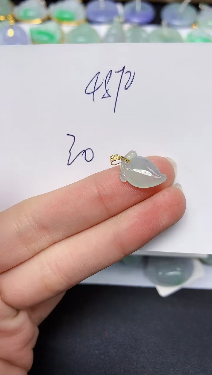 【闪购商品】翡翠18K金镶嵌颈饰天然翡翠A货