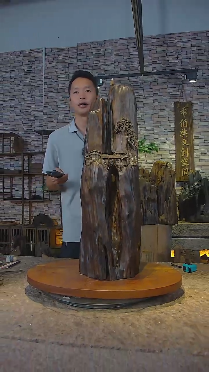 木金丝楠 阴沉木山水摆件