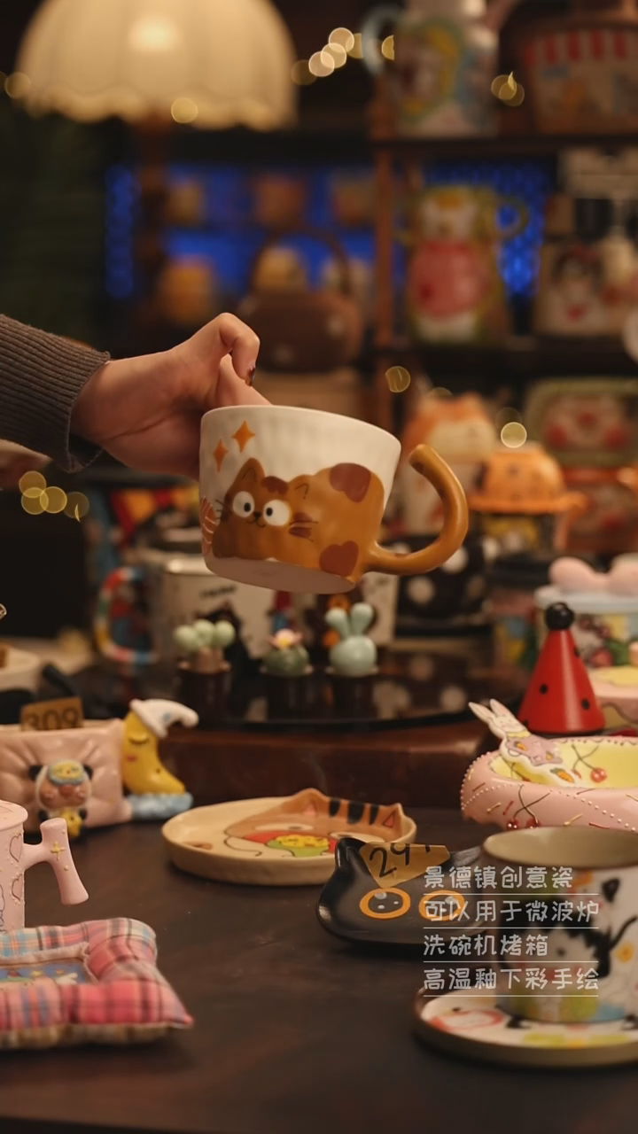 陶瓷景德镇可爱陶瓷釉下彩绘设计师款