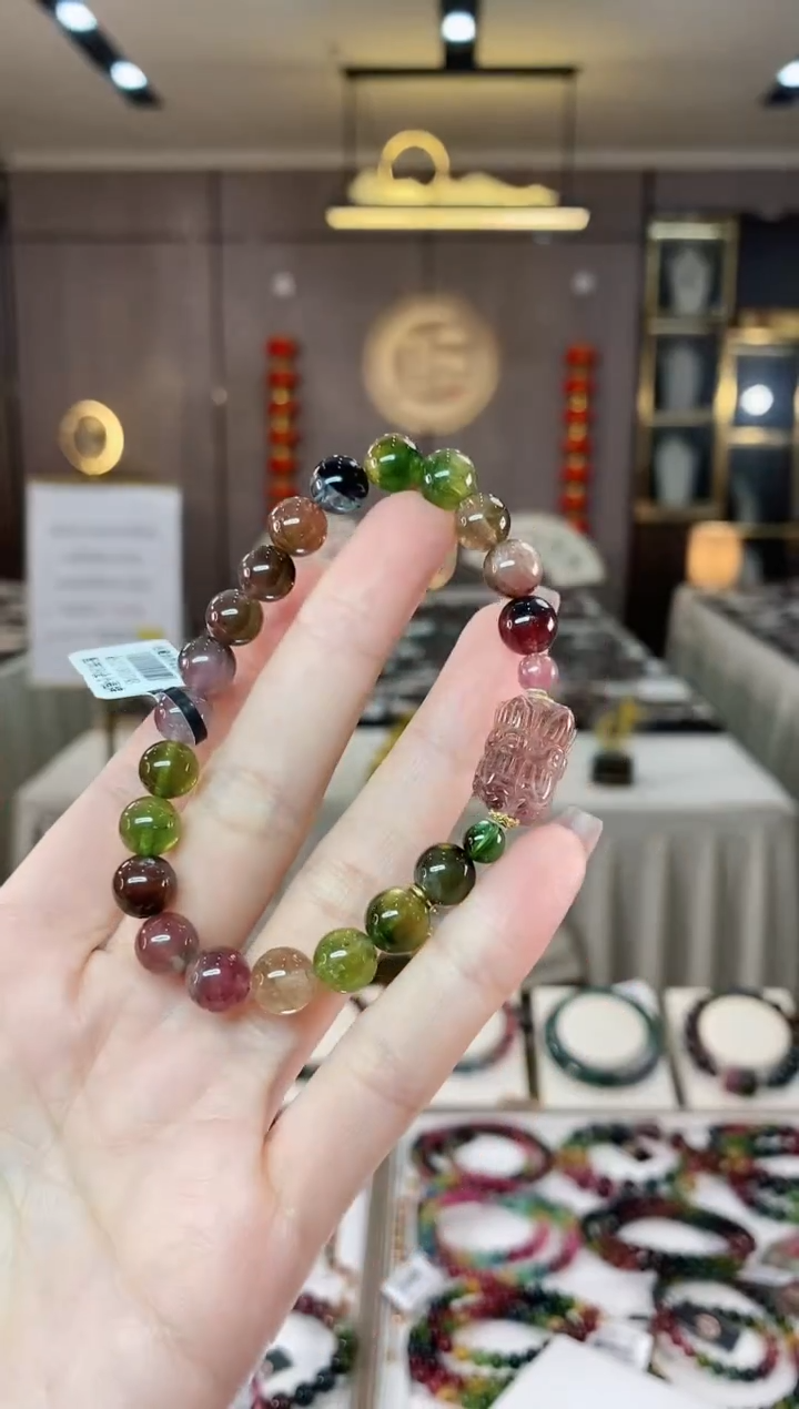 【闪购商品】碧玺西瓜单圈手串8mm+未镶嵌一物一证dan