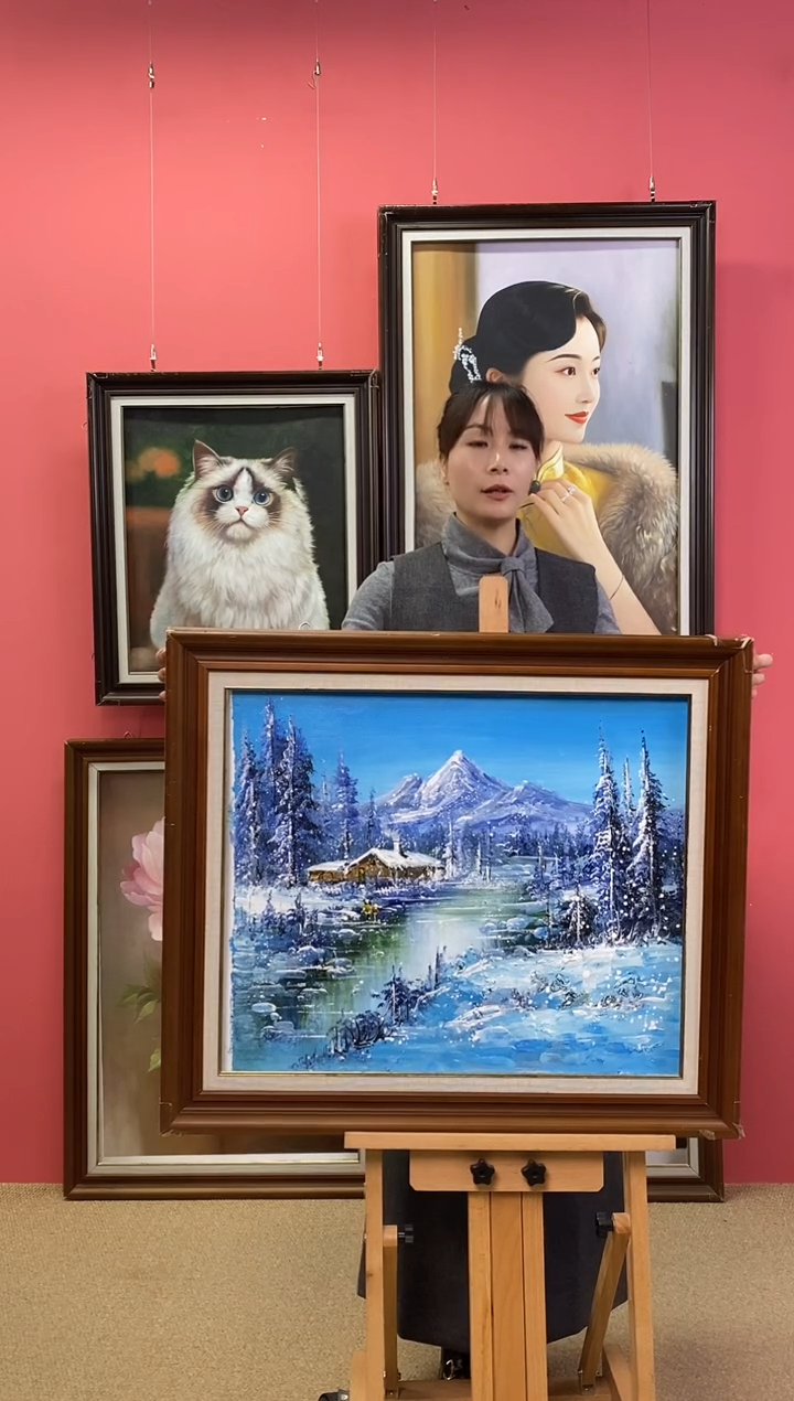 油画精***鸥 尺寸50*60画芯（不含框）