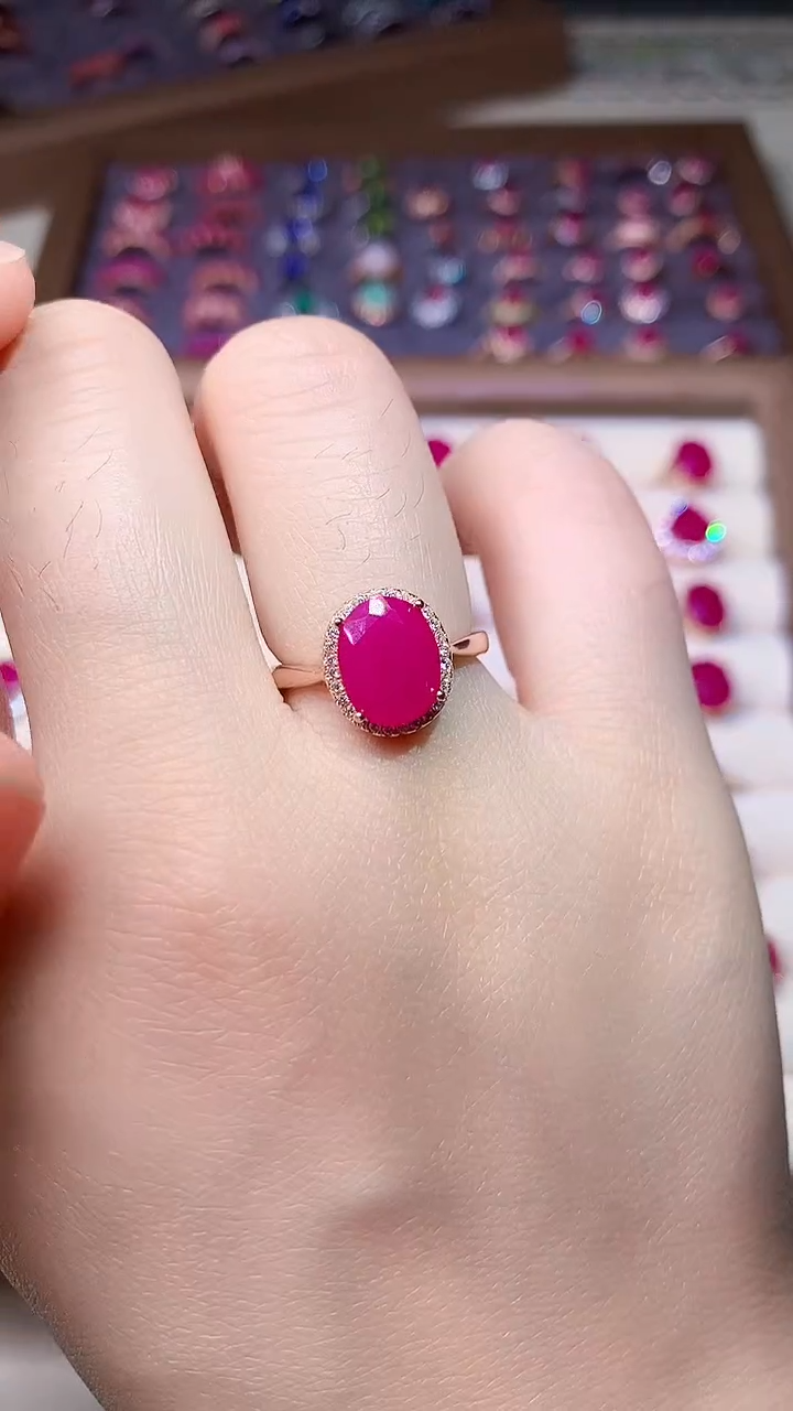 【闪购商品】红宝石戒指银S925镶嵌000