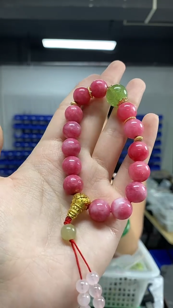 未镶嵌蔷薇辉石手串多样性发其一颜色微差