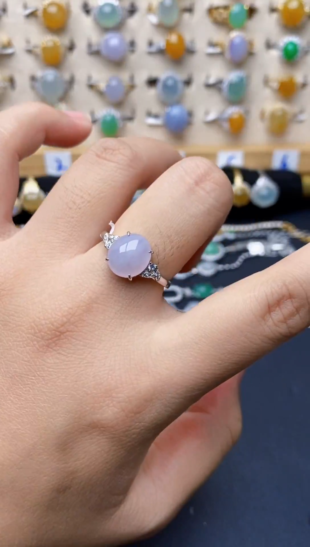 银S925镶嵌戒指翡翠7143