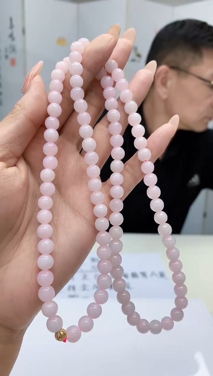 【闪购商品】定制翡翠未镶嵌5152MM-毛货珠链86