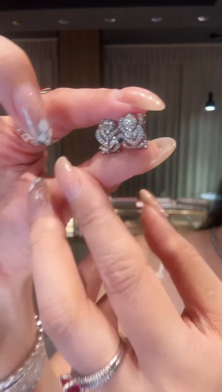 铂Pt950镶嵌耳饰钻石AY0304-PT