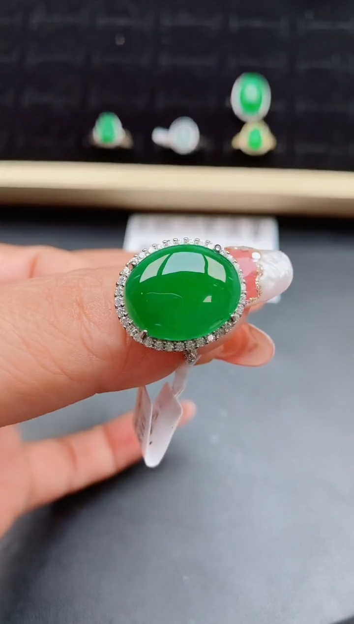 【闪购商品】翡翠戒指银S925镶嵌05800