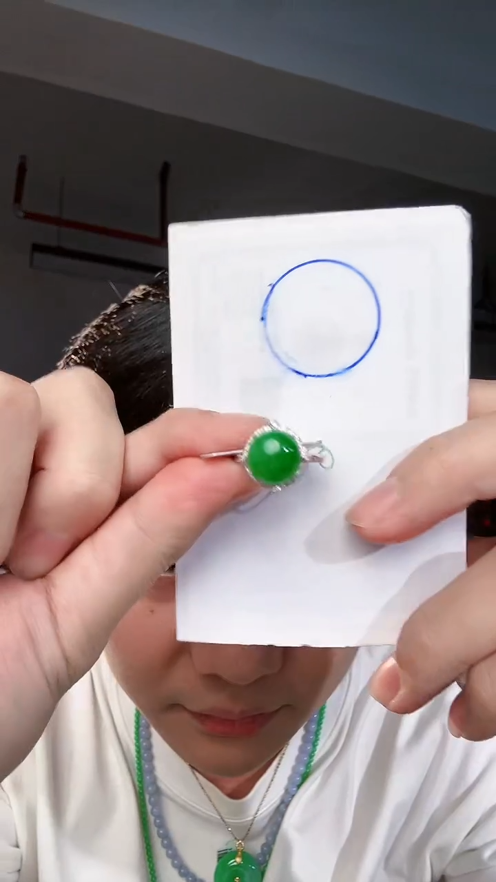 【闪购商品】翡翠戒指18K金镶嵌缅料A货翡翠/支持复检/一件