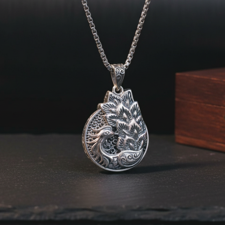 新中式凤凰吊坠毛衣链长款项链114