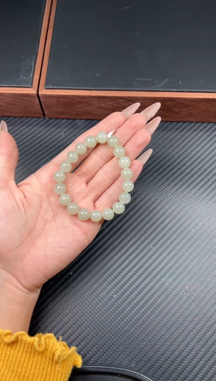未镶嵌手串和田玉且末近矿微色差卡10JK
