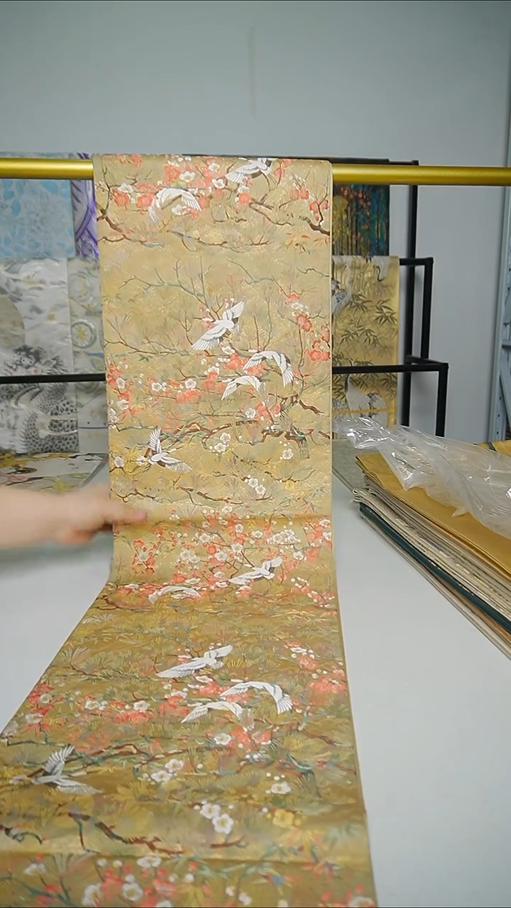 织绣织锦88梅花仙鹤