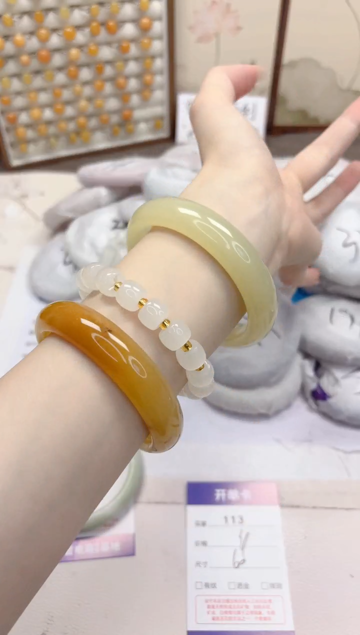 石英质玉手镯未镶嵌113-晴水-圈口60