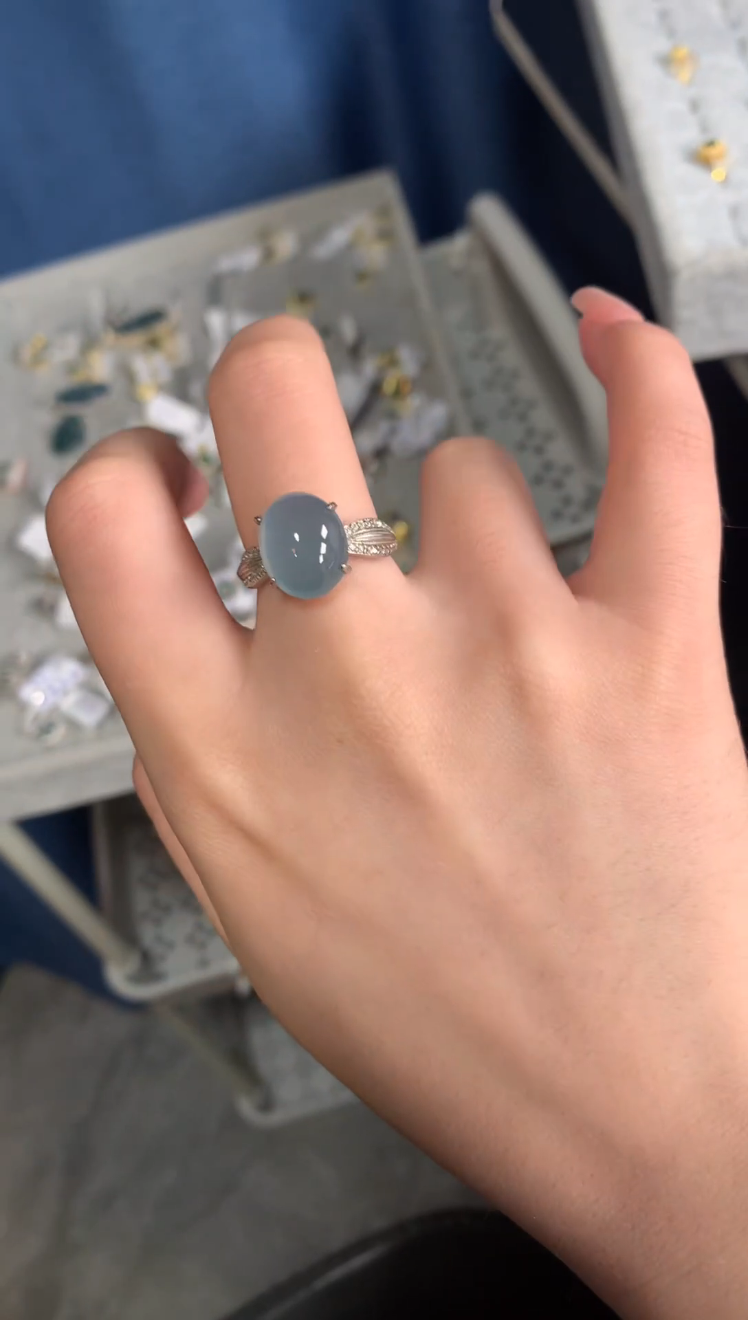 【闪购商品】翡翠戒指银S925镶嵌52141