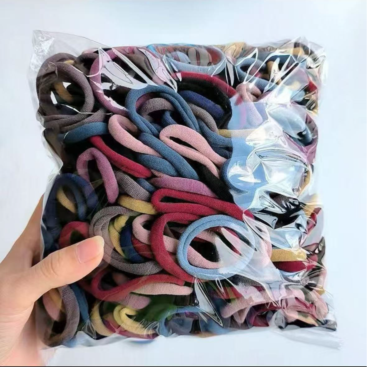 头绳扎头发橡皮筋发绳简约素圈韩国皮套黑色高弹力扎头发成人发圈