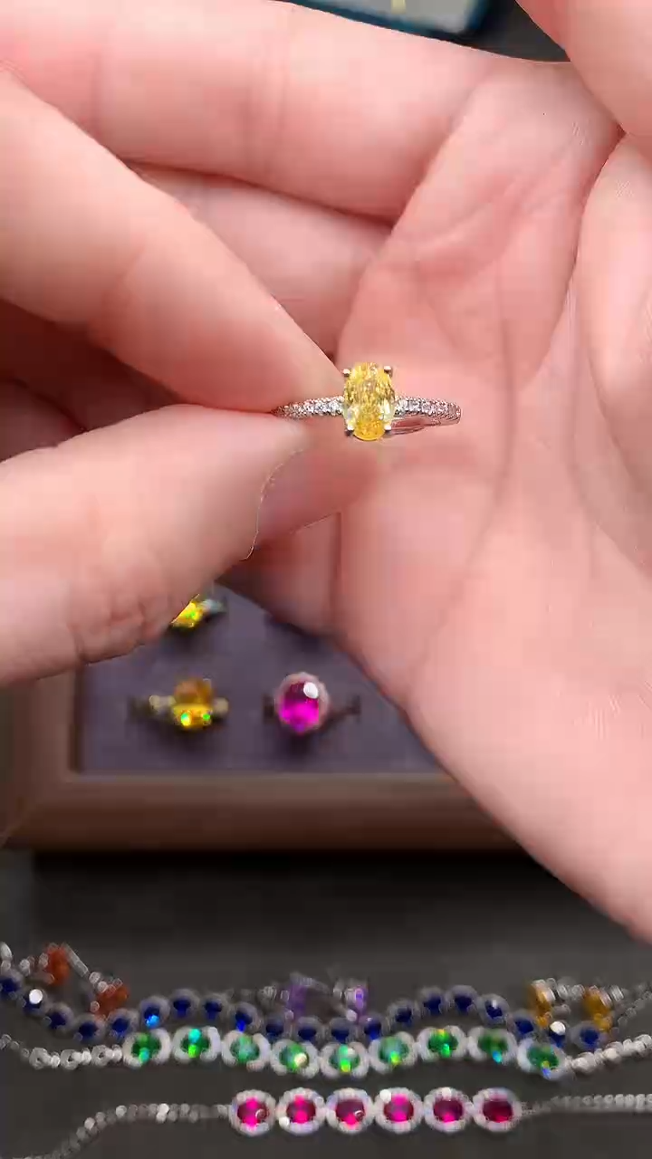 【闪购商品】彩色蓝宝石戒指银S925镶嵌.....