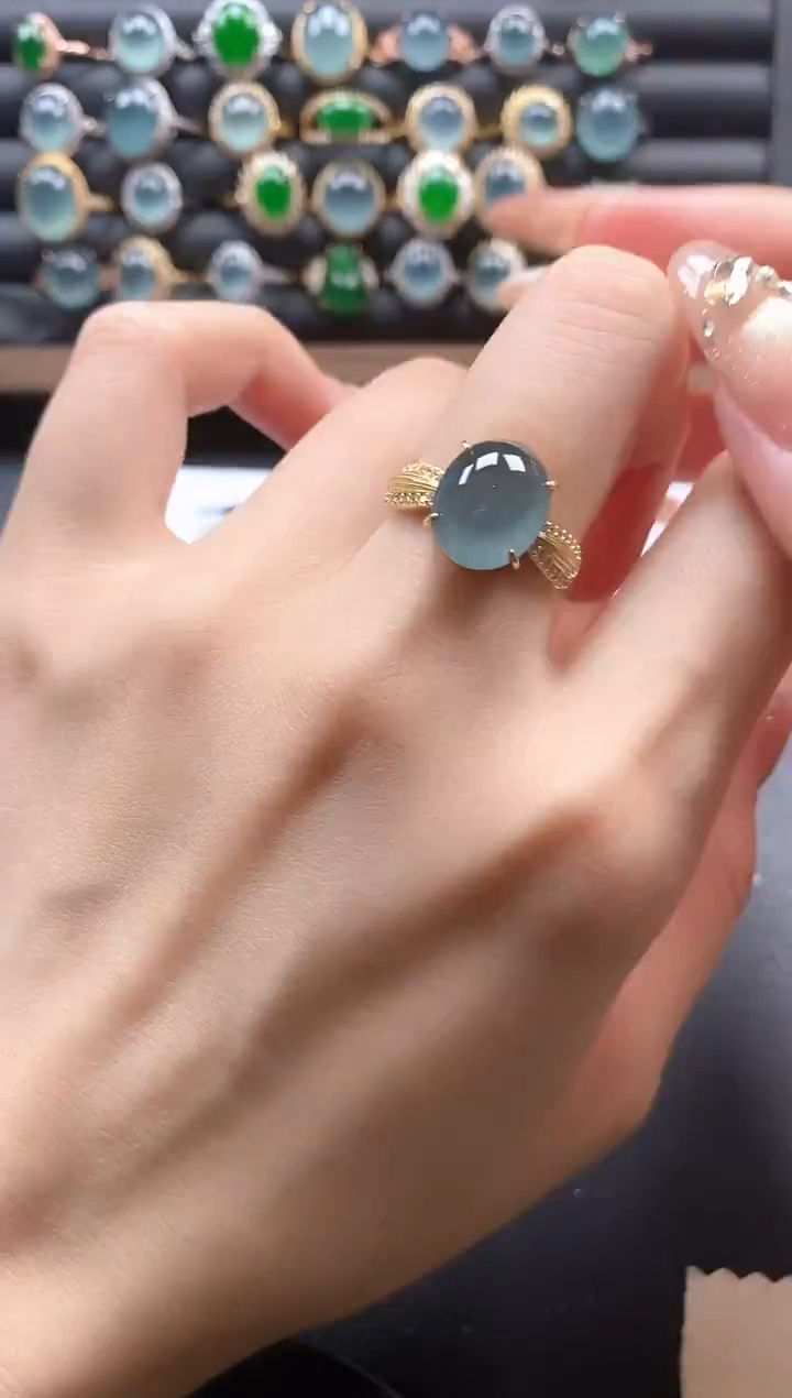 银S925镶嵌戒指翡翠51151