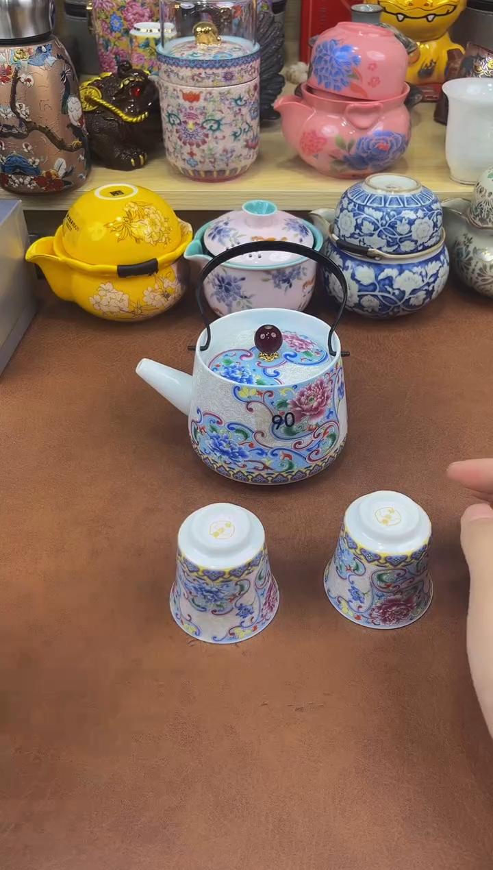 陶瓷茶具摆件旅行套组