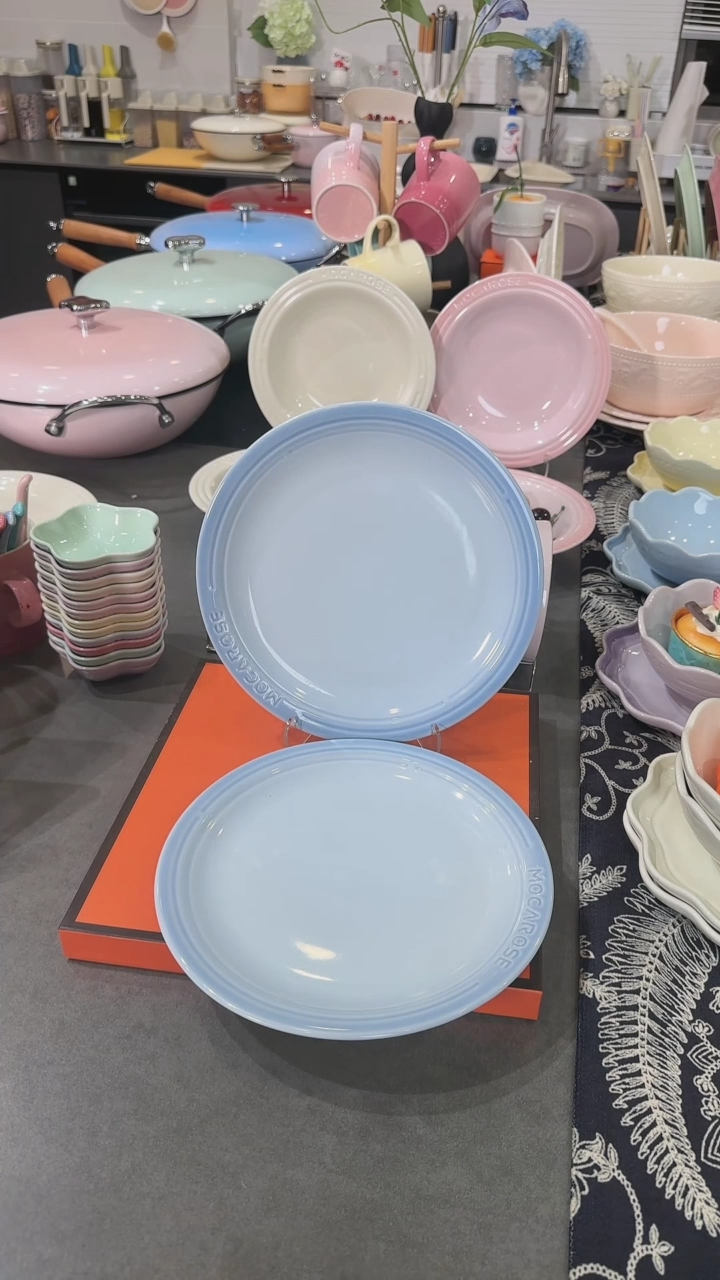 【闪购商品】瓷【2个装】尼罗蓝浅盘23cm-9英寸