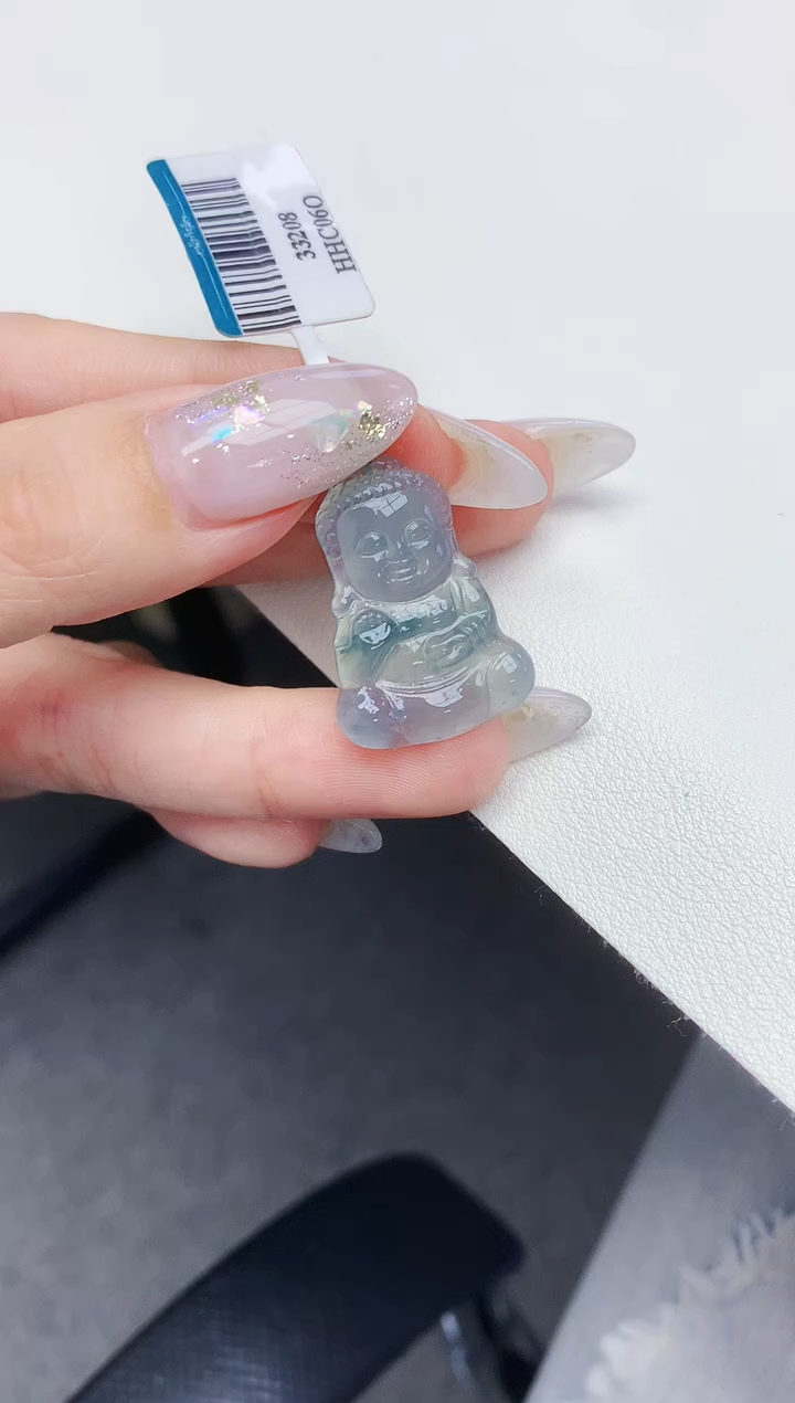 定制翡翠未镶嵌020ee-毛货宝宝佛33赠金扣
