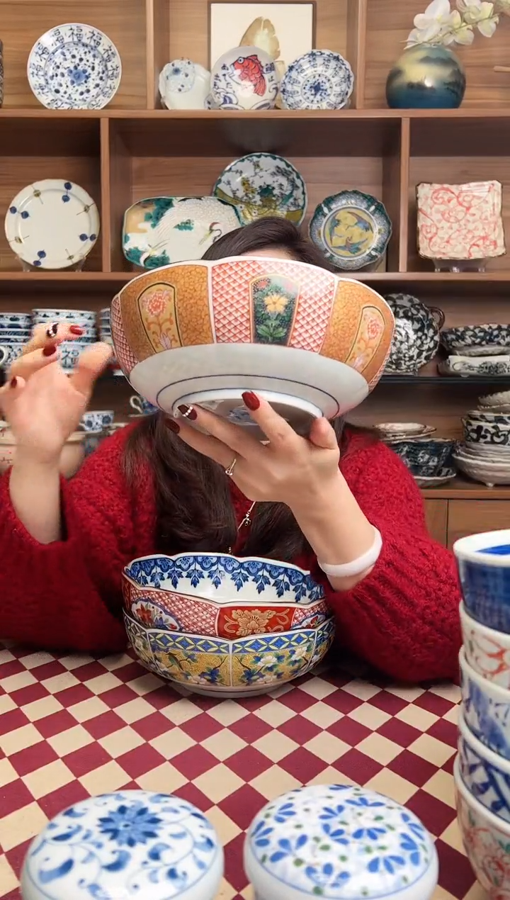 【闪购商品】瓷片黄丹牡丹20.5cm花边钵