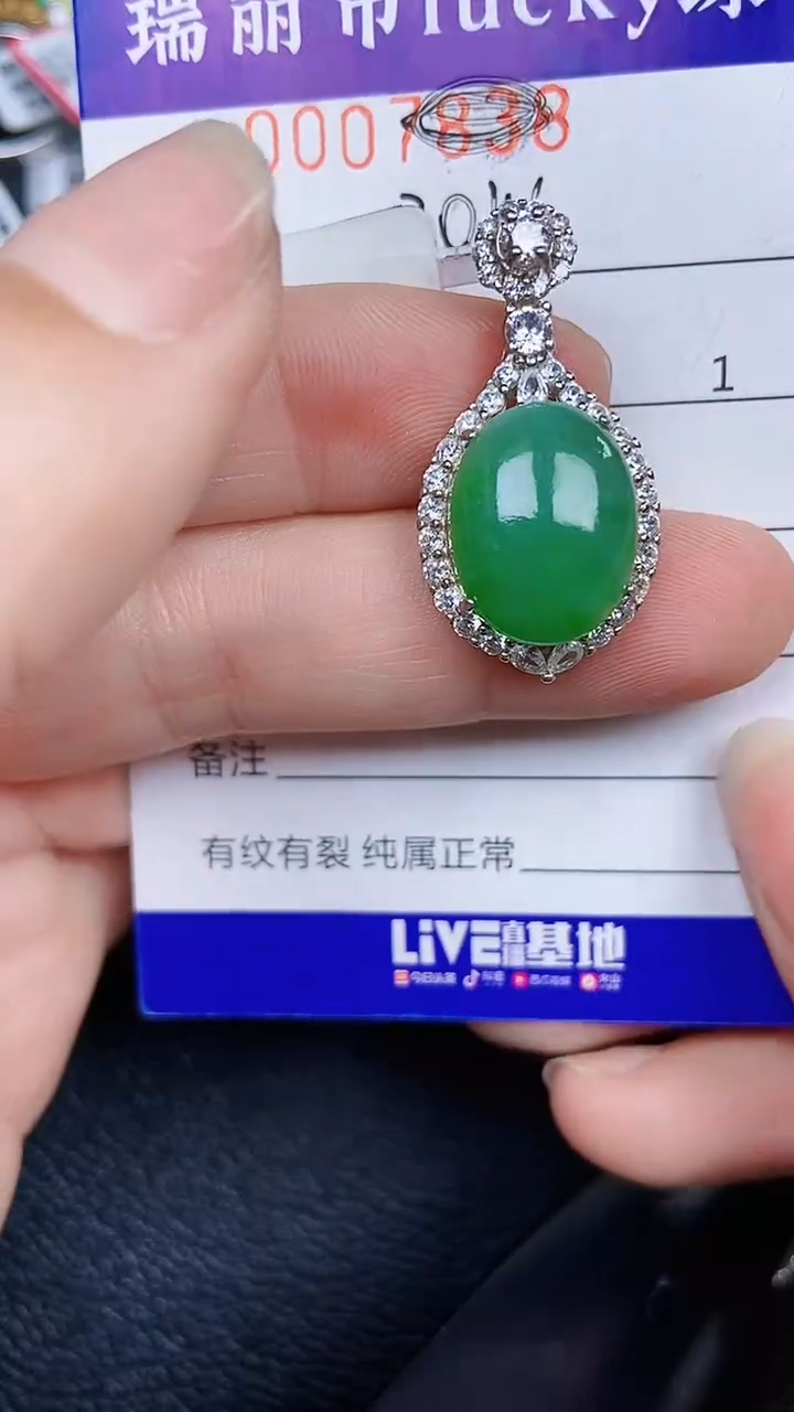 颈饰银S925镶嵌翡翠2048