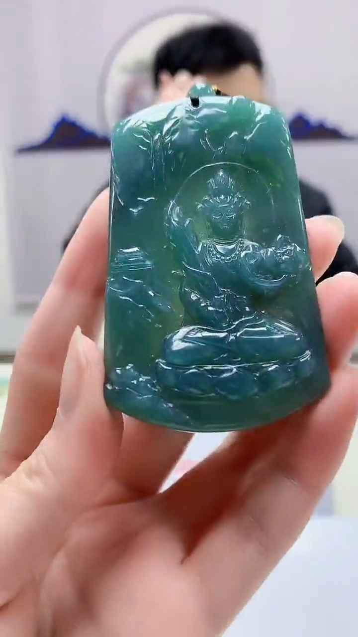 【闪购商品】定制翡翠未镶嵌5153zm-毛货挂件观音63