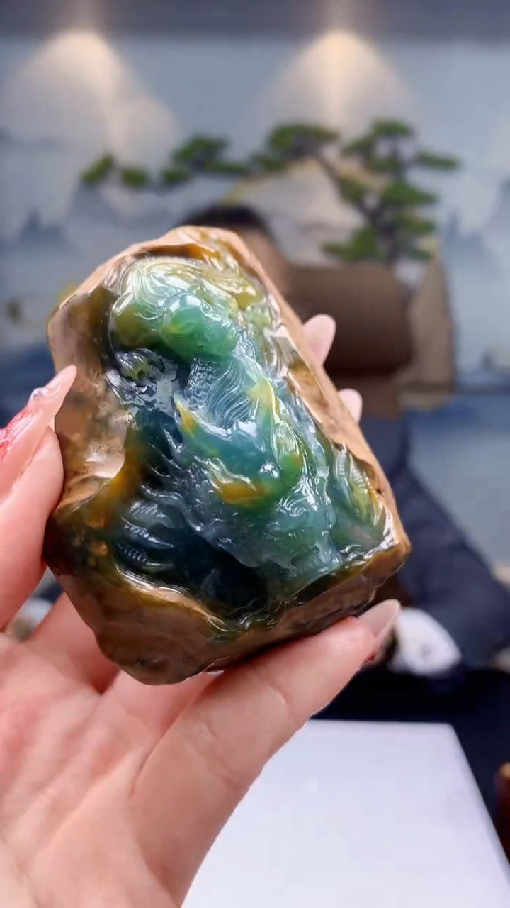 【闪购商品】定制翡翠未镶嵌1072ry-毛货挂件59