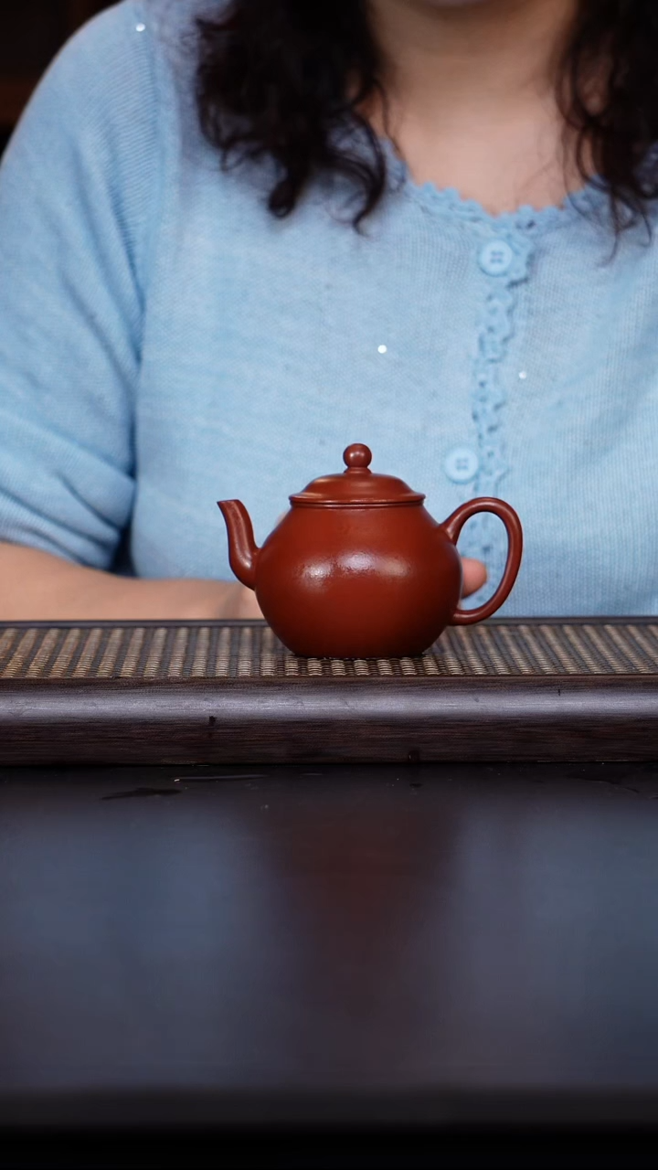 茶壶紫砂小煤窑朱泥 宫灯壶180cc