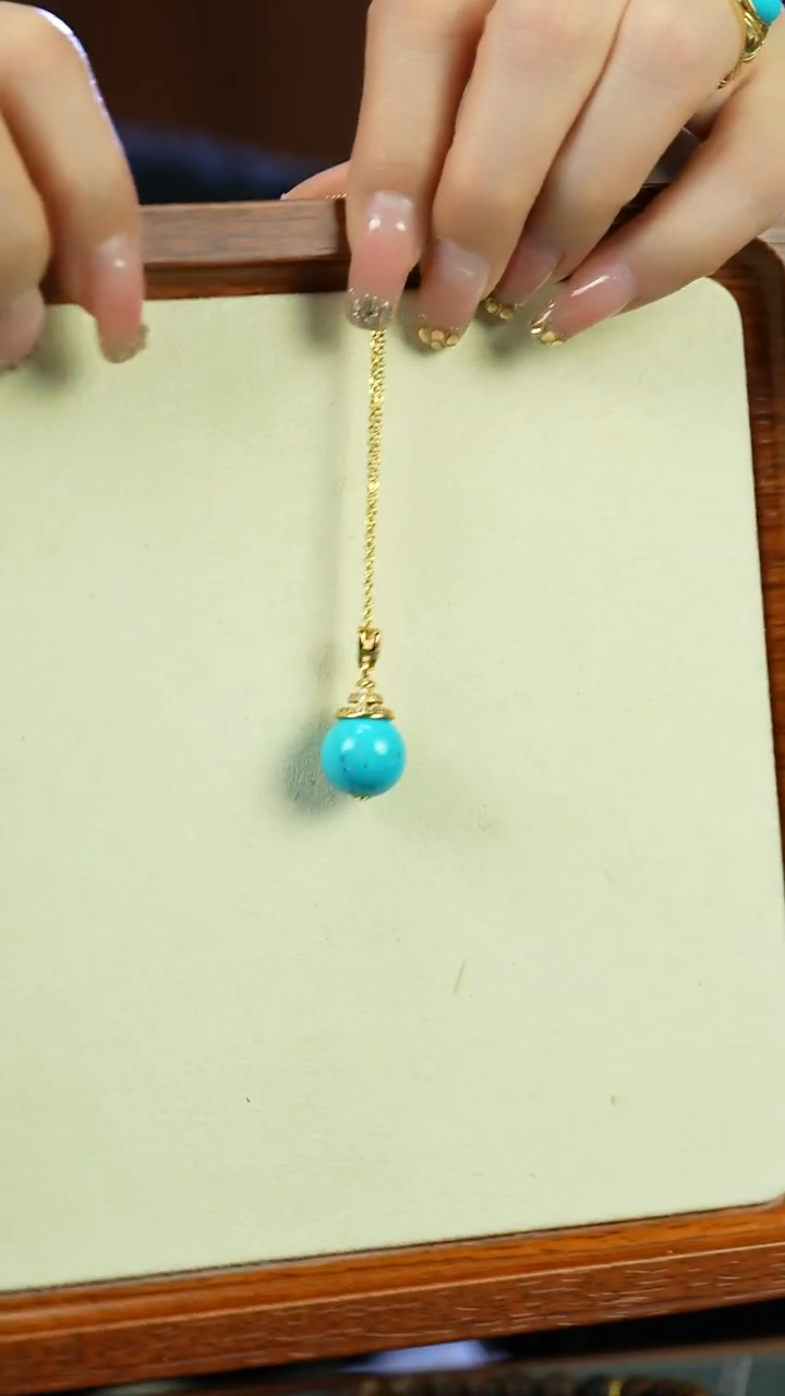 未镶嵌绿松石吊坠单珠