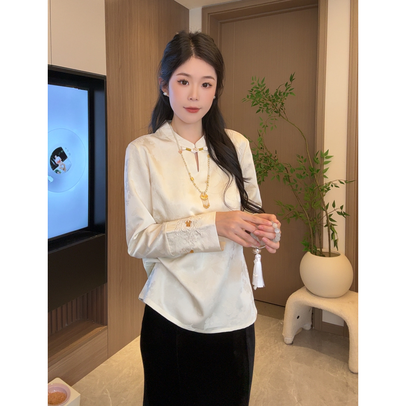 （欣欣）（运补）2025新中式早秋新款苏绣小衫