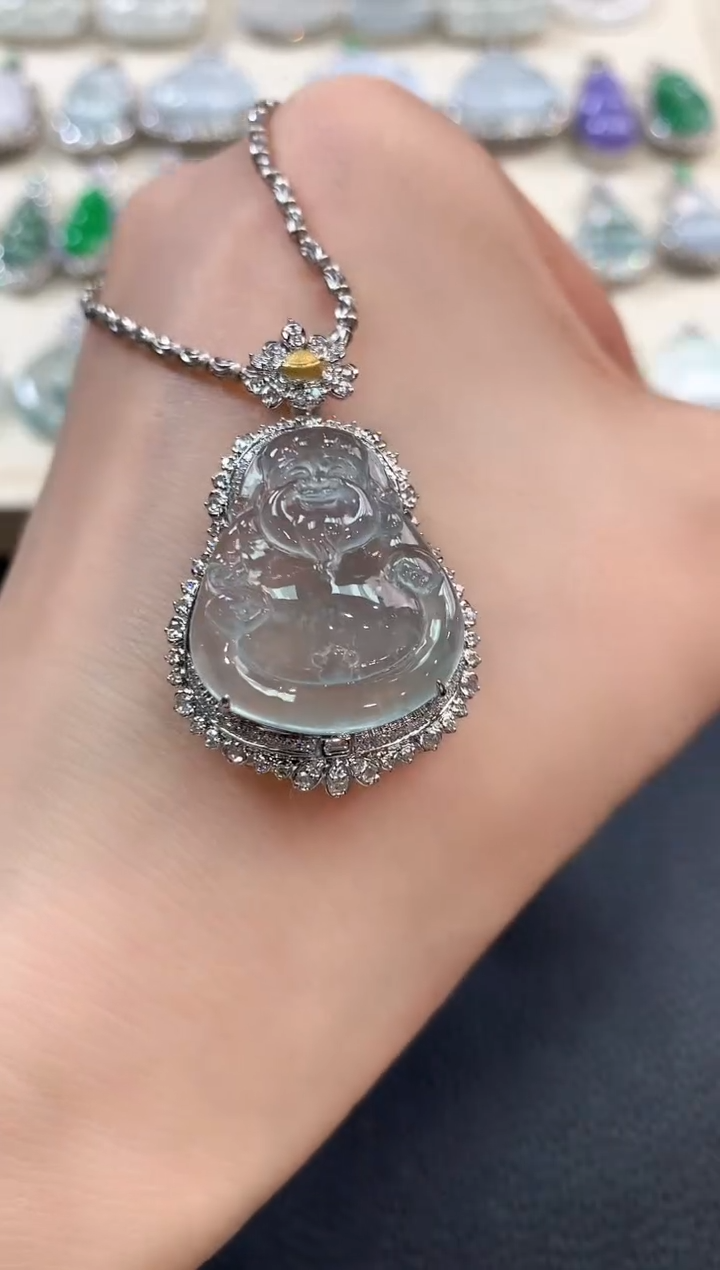 【闪购商品】翡翠吊坠(不含链)18K金镶嵌b180       