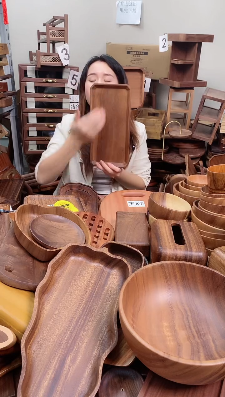 木 南美胡桃木长方八角内斜盘30*15*2.2cm  